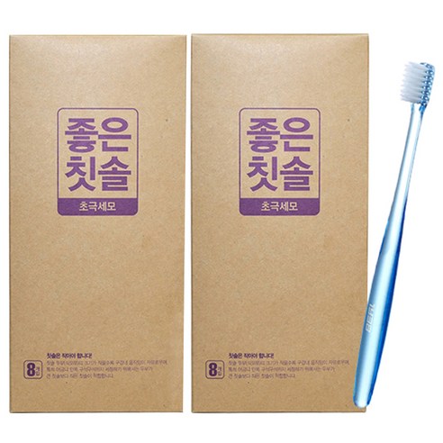 바른생활 좋은칫솔 초극세모, 8개입, 2세트
