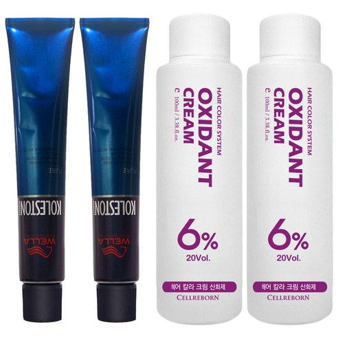 웰라 뉴콜레스톤 퍼펙트 퓨어컬러 염색제 80g + 산화제 100ml, 바이올렛 3/6, 2세트