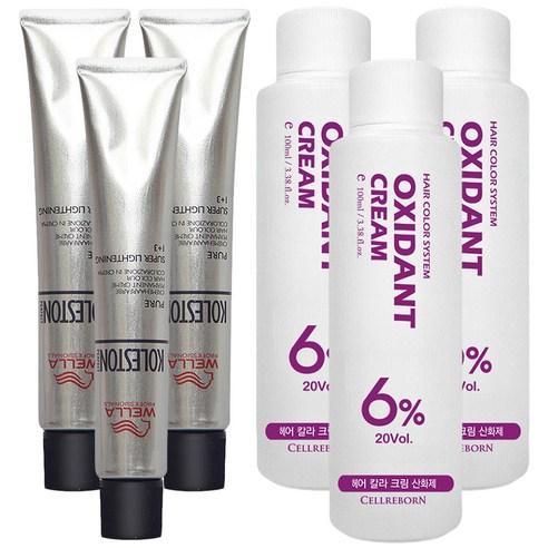 웰라 뉴콜레스톤 퍼펙트 퓨어컬러 염색제 80g + 산화제 100ml, 바이올렛 14/6, 3세트