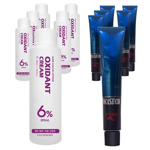 웰라 뉴콜레스톤 퍼펙트 퓨어컬러 염색제 80g + 산화제 100ml, 옐로우 10/3, 6세트