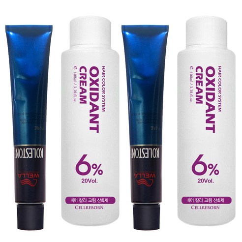 웰라 뉴콜레스톤 퍼펙트 퓨어컬러 염색제 80g + 산화제 100ml, 오렌지베이지 8/34, 2세트