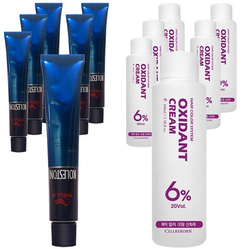 웰라 뉴콜레스톤 퍼펙트 퓨어컬러 염색제 80g + 산화제 100ml, 로즈 10/5, 6세트