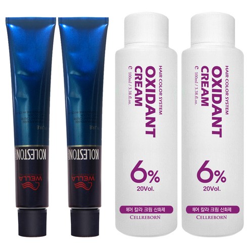 웰라 뉴콜레스톤 퍼펙트 퓨어컬러 염색제 80g + 산화제 100ml, 캐럿오렌지 10/44, 2세트