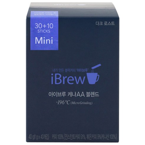 맥널티 아이브루 케냐AA 블렌드 다크로스트 커피믹스, 1g, 40개