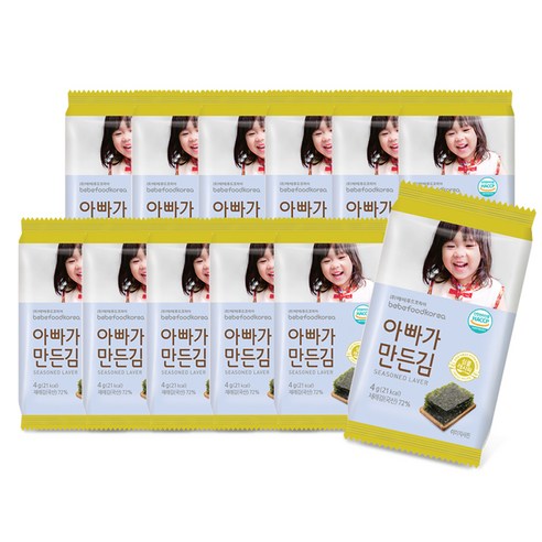 베베푸드 아빠가 만든김, 조미김, 4g, 12개