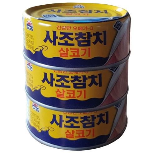 사조 살코기 참치 안심따개, 135g, 3개입