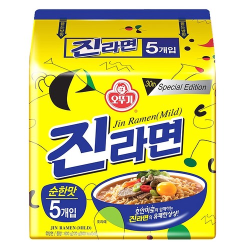 오뚜기 진라면 순한맛 120g, 5개