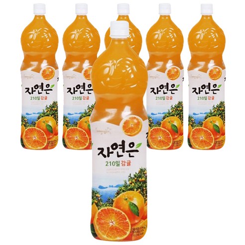 자연은 210일 감귤 주스, 1.5L, 6개
