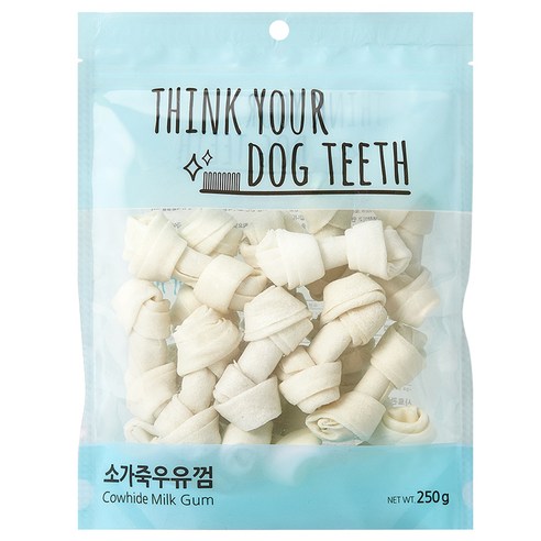 ThinkYourDogTeeth 소가죽 반려견 우유껌 18p 250g, 우유, 1개