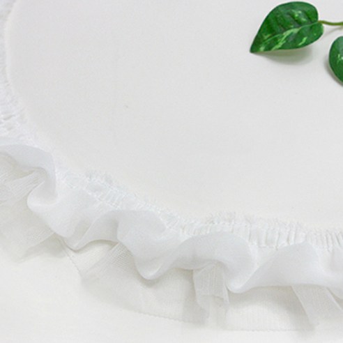 시폰망사 주름 레이스 40mm x 270cm, 화이트, 1개