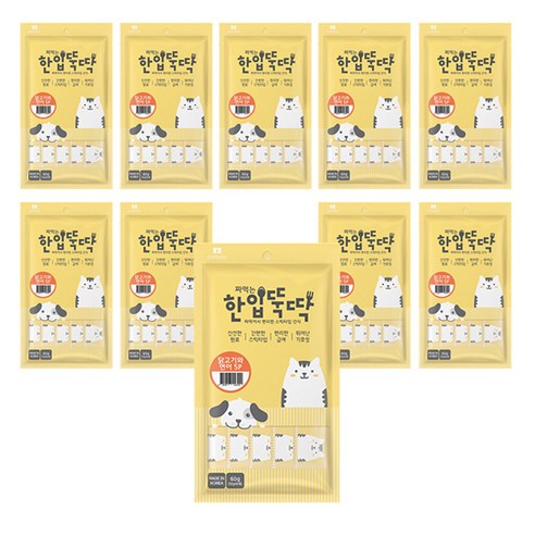 한입뚝딱 짜먹는 강아지 간식, 닭고기 + 연어 혼합맛, 60g, 10개