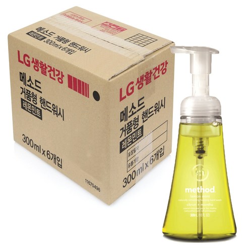 메소드 거품형 핸드워시 레몬민트향, 300ml, 6개