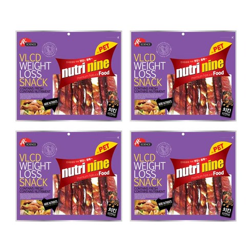 뉴트리나인 강아지간식 400g, 치킨 + 연어포 혼합맛, 4개