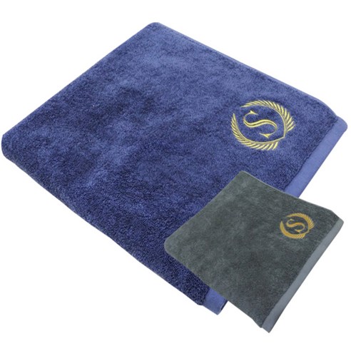 송월타월 슈퍼클래스 B450 바스타올 480g 면사, 청색, 회색, 2장