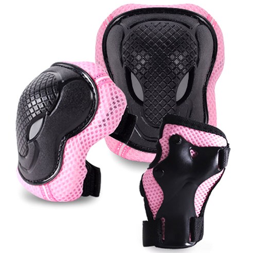 비바 주니어 3종 롤러스포츠 보호대 세트 핑크, 1세트