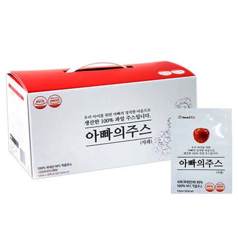 아빠의주스 찢어먹는 사과 주스, 100ml, 30개