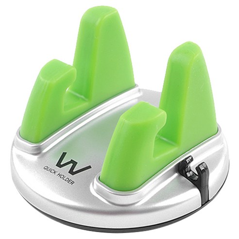 오토반 차량용 와인아트 퀵 스마트폰 거치대, 1개, 실버 + 그린