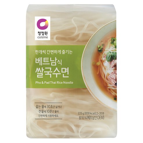 청정원 베트남식 쌀국수면 4mm, 1개, 225g