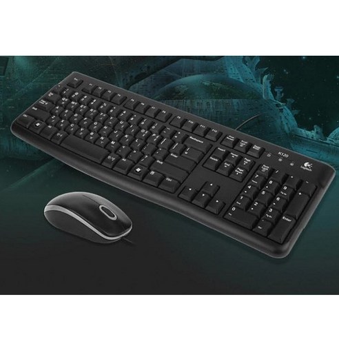 로지텍 데스크탑 유선 키보드 마우스 세트 MK120 New