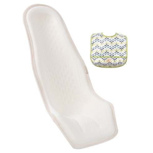 알프레미오 수유시트 + 순면 방수 유아용턱받이 그린 잎사귀, 아이보리(매쉬 + 오가닉), 메쉬