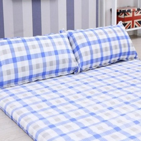 베드넷퍼니쳐 라텍스 매트 커버 SS (110 x 200 x 7.5cm) 블루체크