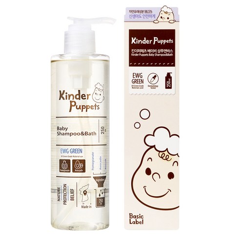킨더퍼페츠 베이비 샴푸앤바스, 250ml, 1개