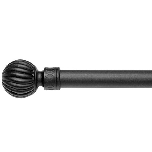 25mm 심플 라운드 커튼봉 블랙 (340~480cm)
