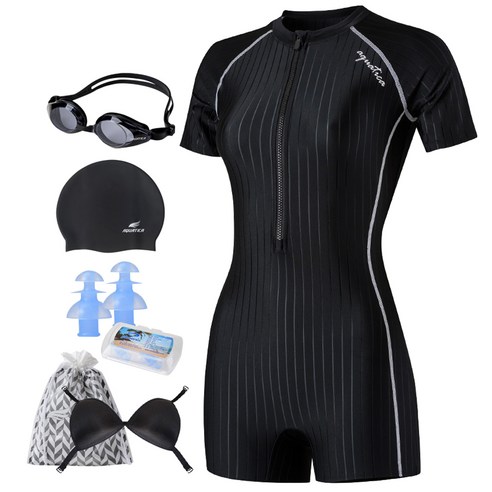 [오케이나우ㅣ인기상품] 아쿠아티카 여성용 반팔 원피스 2부 수영복 + 일반용 수경 6종 세트: 완벽한 수영 세션을 위한 궁극의 솔루션 [OKNOWㅣ추천상품]