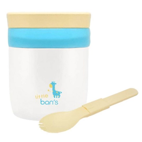 bans 리틀 스텐 진공 이유식 도시락 보온 죽통 BSH-300MD MT, 민트, 300ml