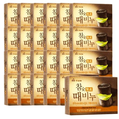무궁화 참숯 때비누, 100g, 24개