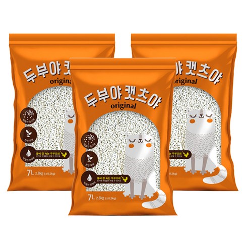 두부야캣츠야 고양이 모래 오리지널, 7L, 3개