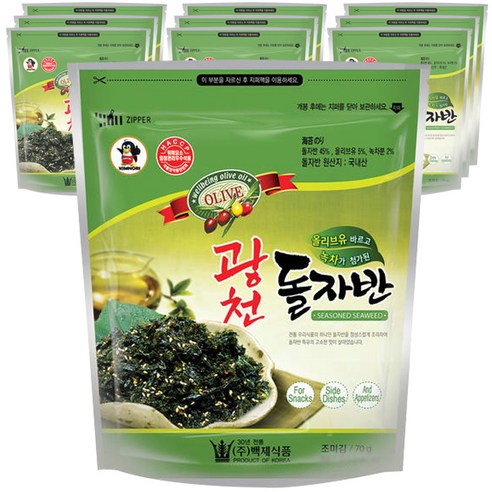 광천김 올리브 돌자반볶음, 70g, 10개