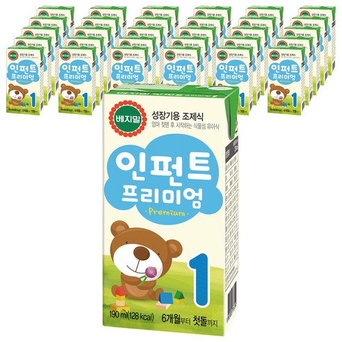 베지밀 인펀트 프리미엄 1단계 아기두유 190ml, 원액두유, 64개