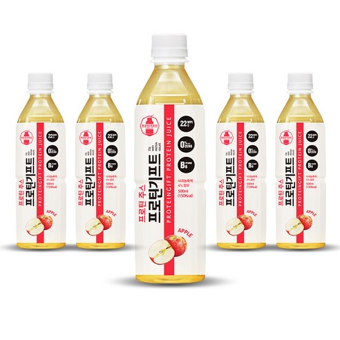 프로틴기프트 단백질 주스 사과맛, 500ml, 5개