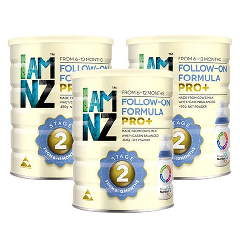 아이엠뉴질랜드 프리미엄 프로+ 조제분유 2단계, 450g, 3개