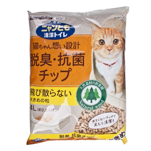 가오 냥토모 소취 고양이모래 대입자, 4L, 1개