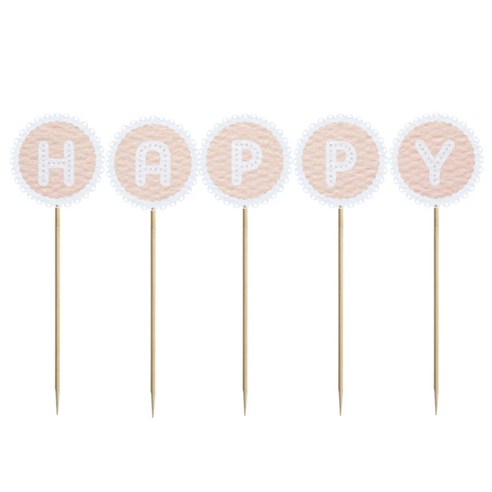 와니데코 미니파티픽 HAPPY, 연핑크, 1개