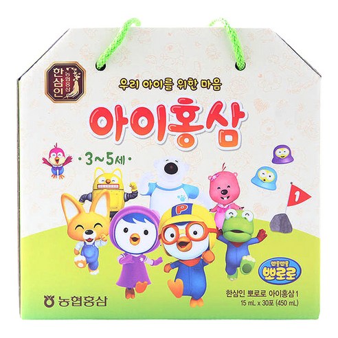 한삼인 뽀로로 아이홍삼 1단계, 15ml, 30개입