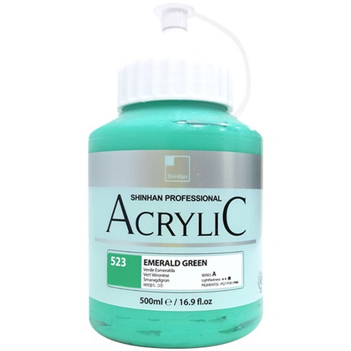신한 아크릴물감 523, 500ml 523EmeraldGreen, 1
