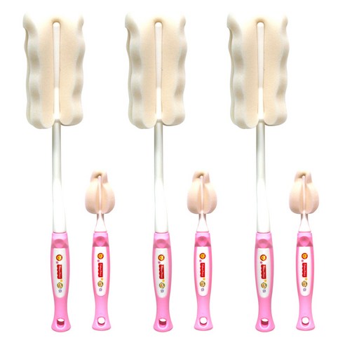 라이브 피셔프라이스 소프트 젖병솔 + 젖꼭지 세척솔 세트, 24세트, 핑크 피셔젖병솔