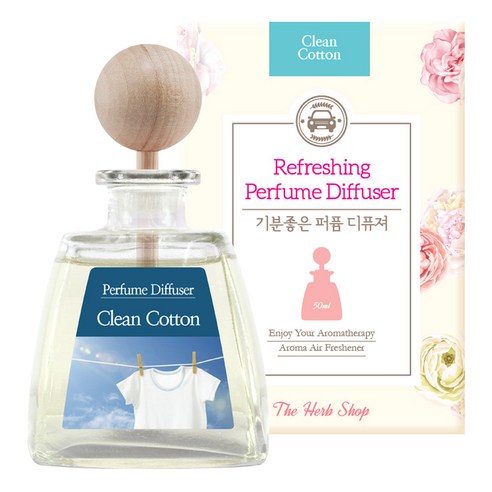더허브샵 기분좋은 퍼퓸 디퓨저 50ml, 클린코튼, 1개