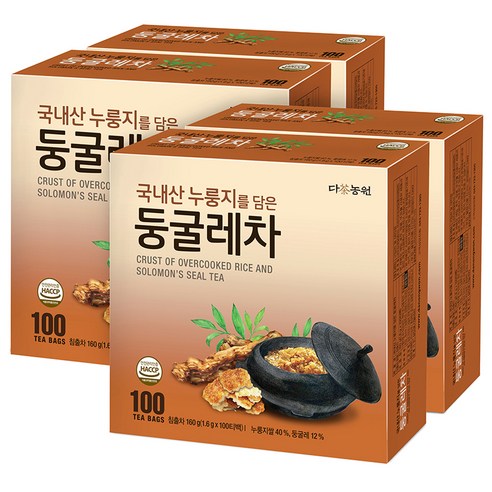 다농원 국내산 누룽지를 담은 둥굴레차 100p, 1.6g, 100개입, 4개