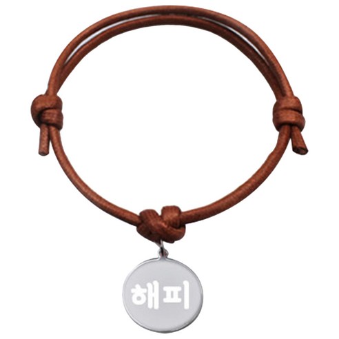 펫츠룩 굿모닝 카라멜 반려동물 목걸이S 메탈원형 팬던트 M, 실버(해피), 1개