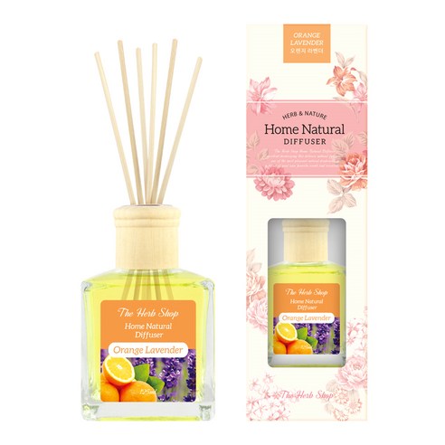 더허브샵 홈내추럴 디퓨저, 오렌지 라벤더, 125ml, 1개