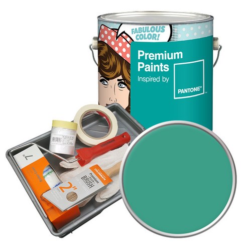 노루페인트 팬톤 내부용 실내벽면 저광 페인트 4L 세트, 16-5421 Sea Green, 4000ml