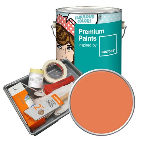 노루페인트 팬톤 내부용 실내벽면 저광 페인트 4L 세트, 16-1344 Dusty Orange, 4000ml