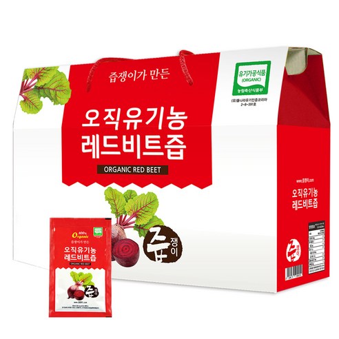 즙쟁이 오직유기농 레드 비트즙, 80ml, 30개입