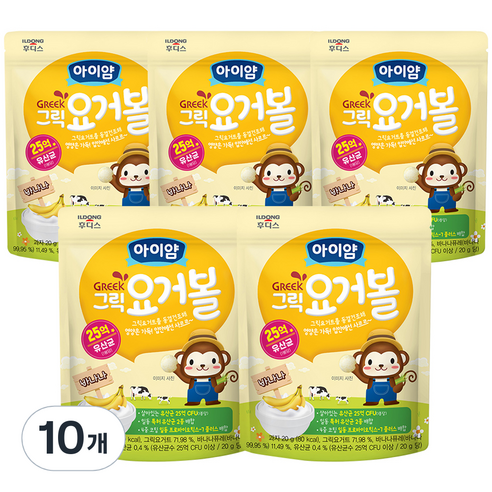 일동후디스 아이얌 그릭 요거볼, 20g, 10개, 바나나맛