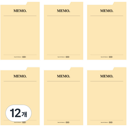 플레픽 스티키 점착식 인덱스 메모지 08 MEMO, 옐로우, 12개