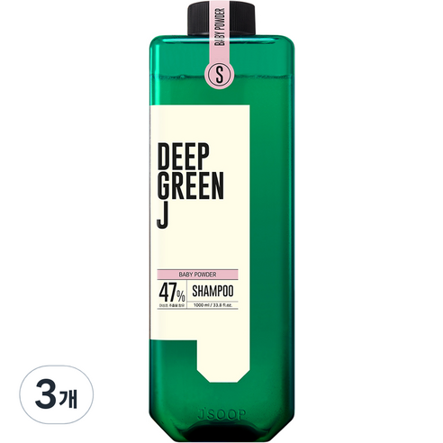 제이숲 딥그린제이 네이처 약산성 비건 샴푸 베이비파우더, 1000ml, 3개